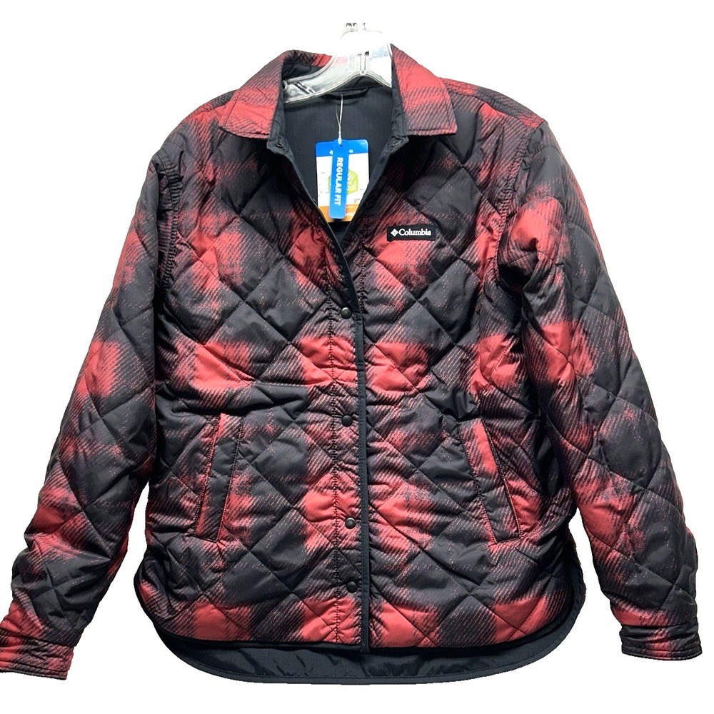 Columbia Women's XS Longhorn Ridge Black/Red Reversible Shirt Jacket (R2)
